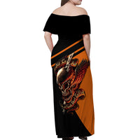 Wings Skull Off Shoulder Maxi Dress Kill Them All - Wonder Print Shop