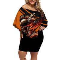 Wings Skull Off Shoulder Short Dress Kill Them All - Wonder Print Shop