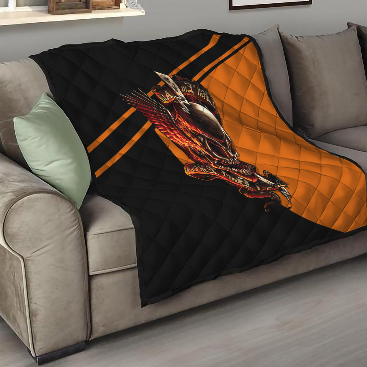 Wings Skull Quilt Kill Them All - Wonder Print Shop