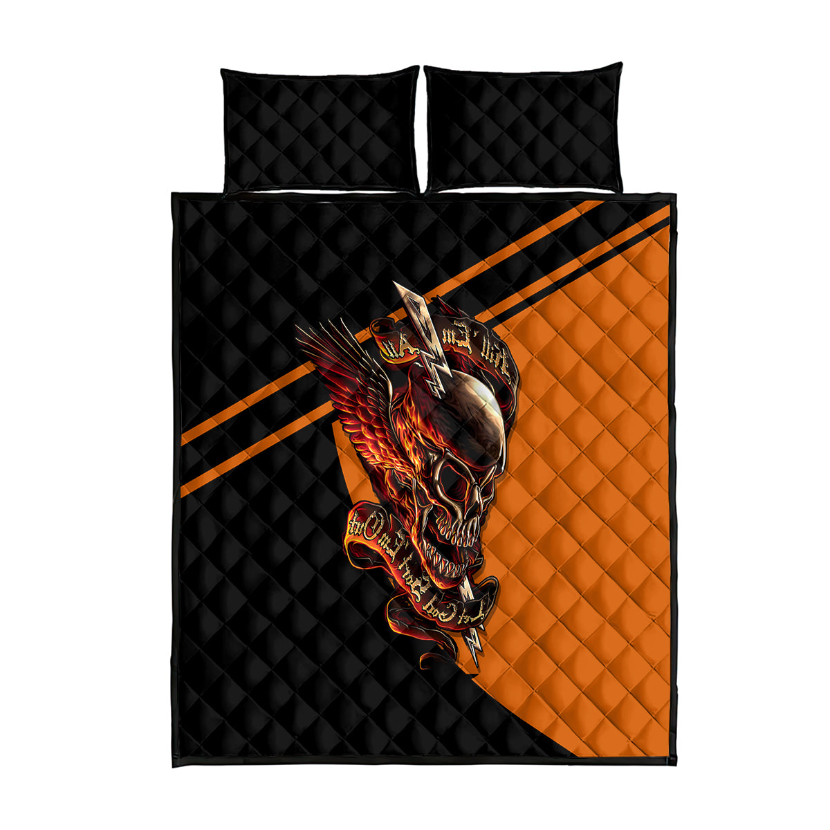 Wings Skull Quilt Bed Set Kill Them All - Wonder Print Shop