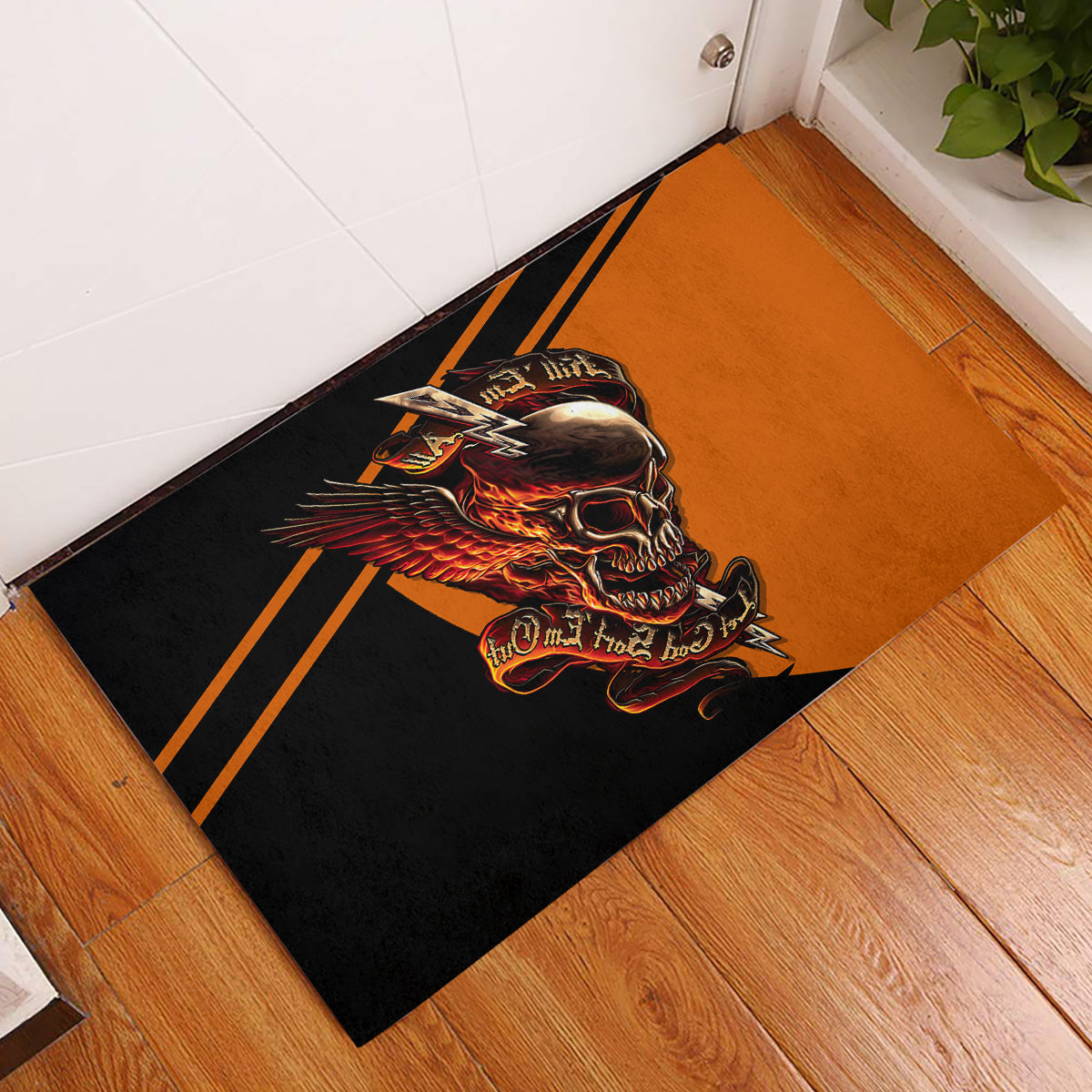 Wings Skull Rubber Doormat Kill Them All - Wonder Print Shop
