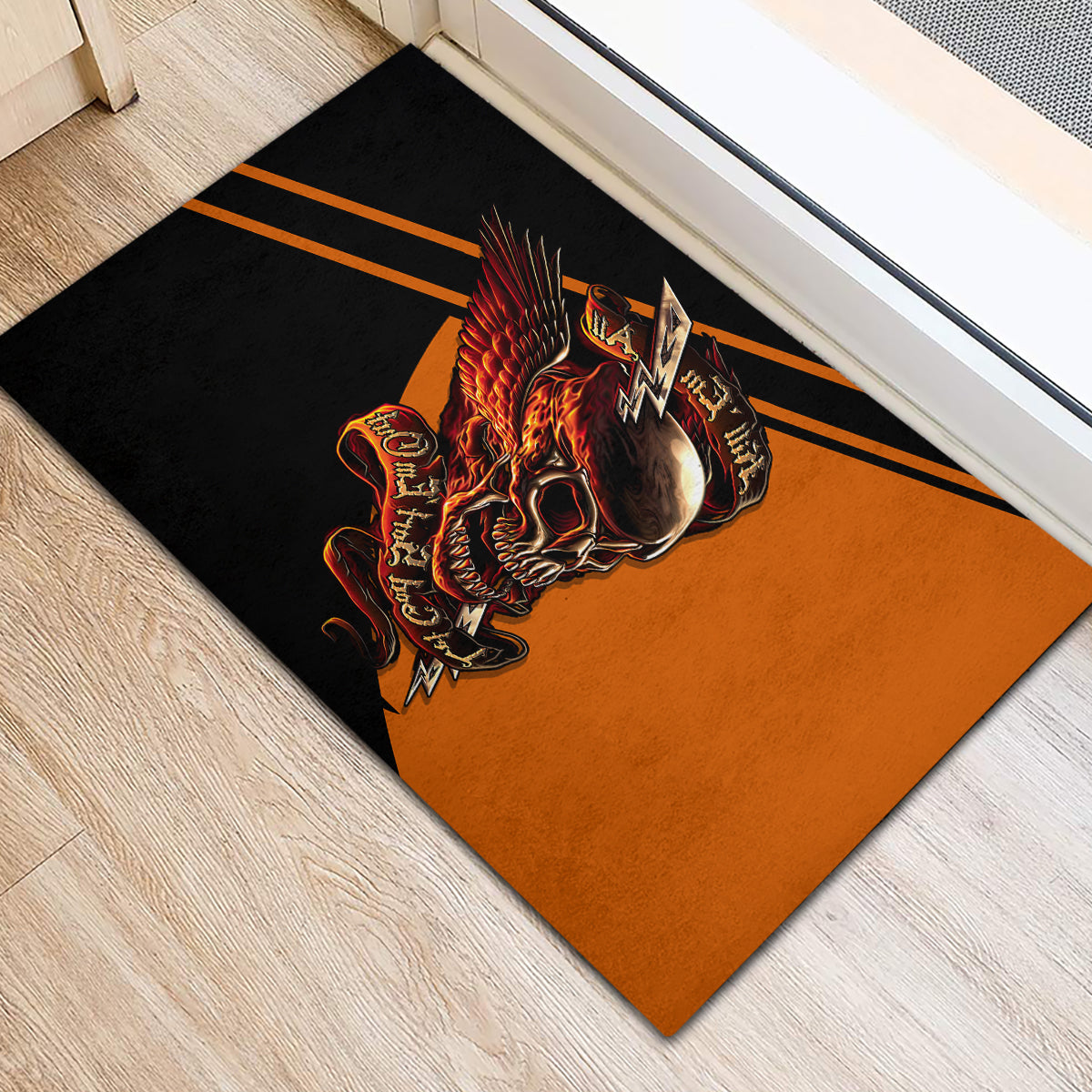 Wings Skull Rubber Doormat Kill Them All - Wonder Print Shop