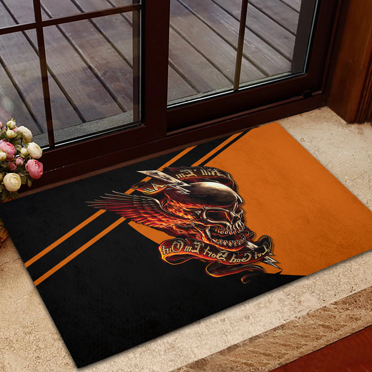 Wings Skull Rubber Doormat Kill Them All - Wonder Print Shop