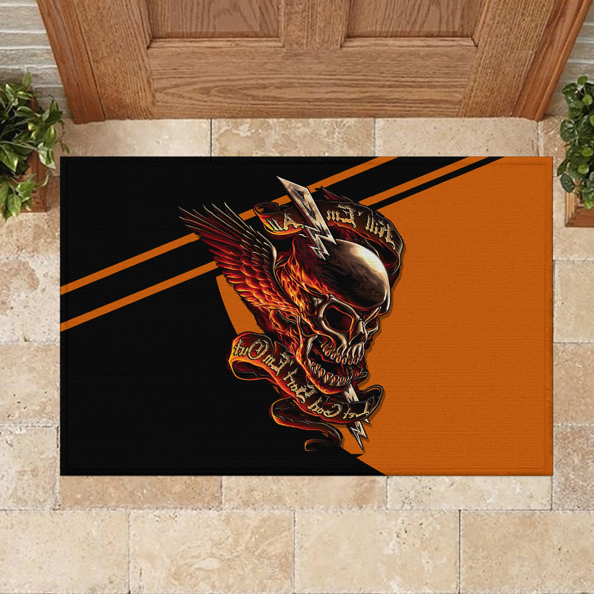Wings Skull Rubber Doormat Kill Them All - Wonder Print Shop