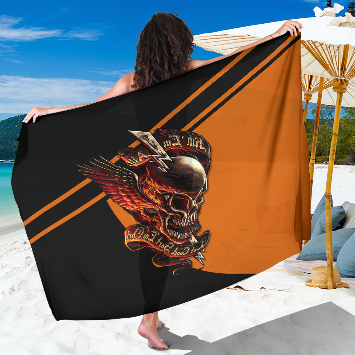Wings Skull Sarong Kill Them All - Wonder Print Shop