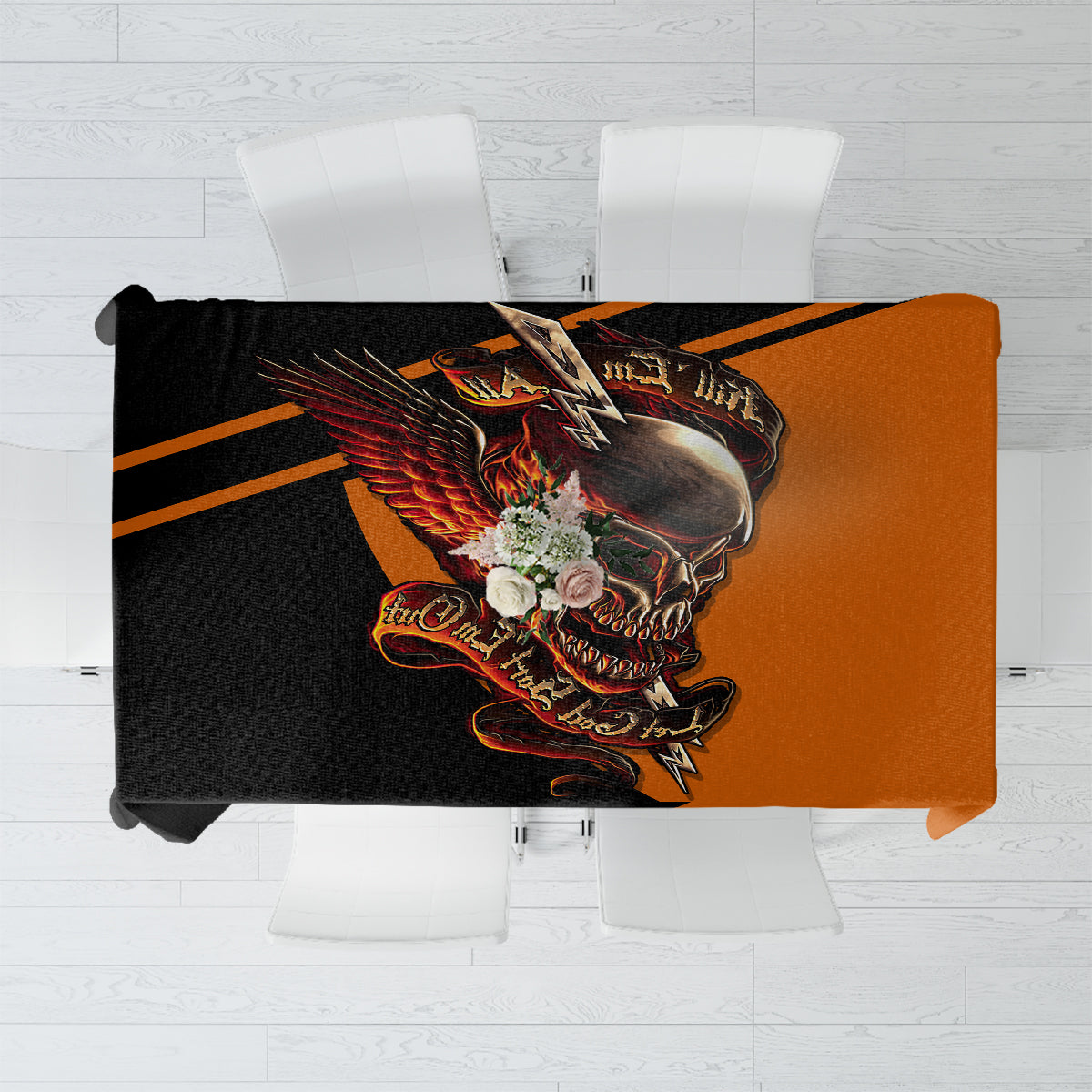 Wings Skull Tablecloth Kill Them All - Wonder Print Shop