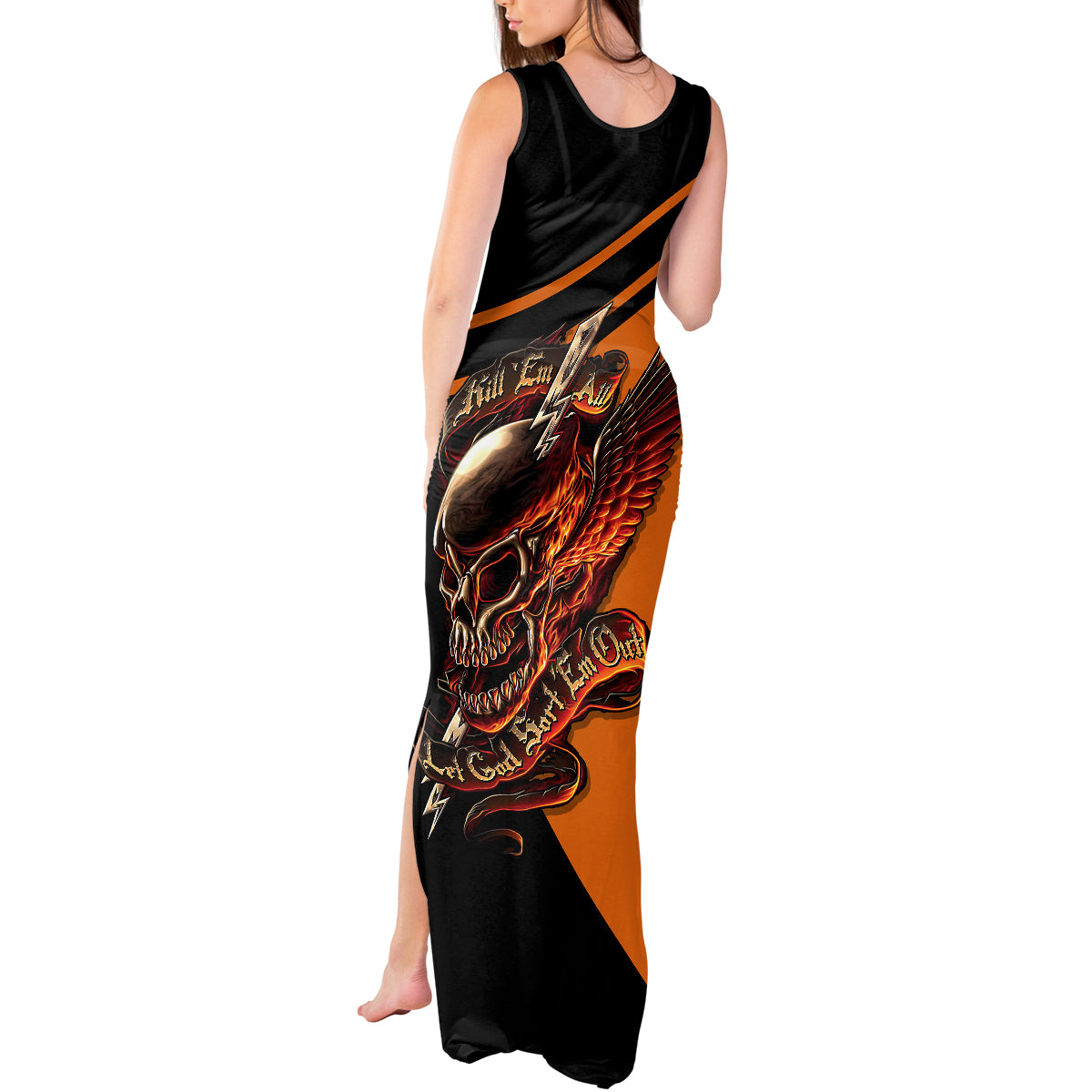 Wings Skull Tank Maxi Dress Kill Them All - Wonder Print Shop