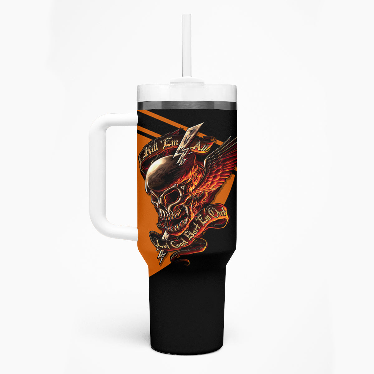 Wings Skull Tumbler With Handle Kill Them All - Wonder Print Shop