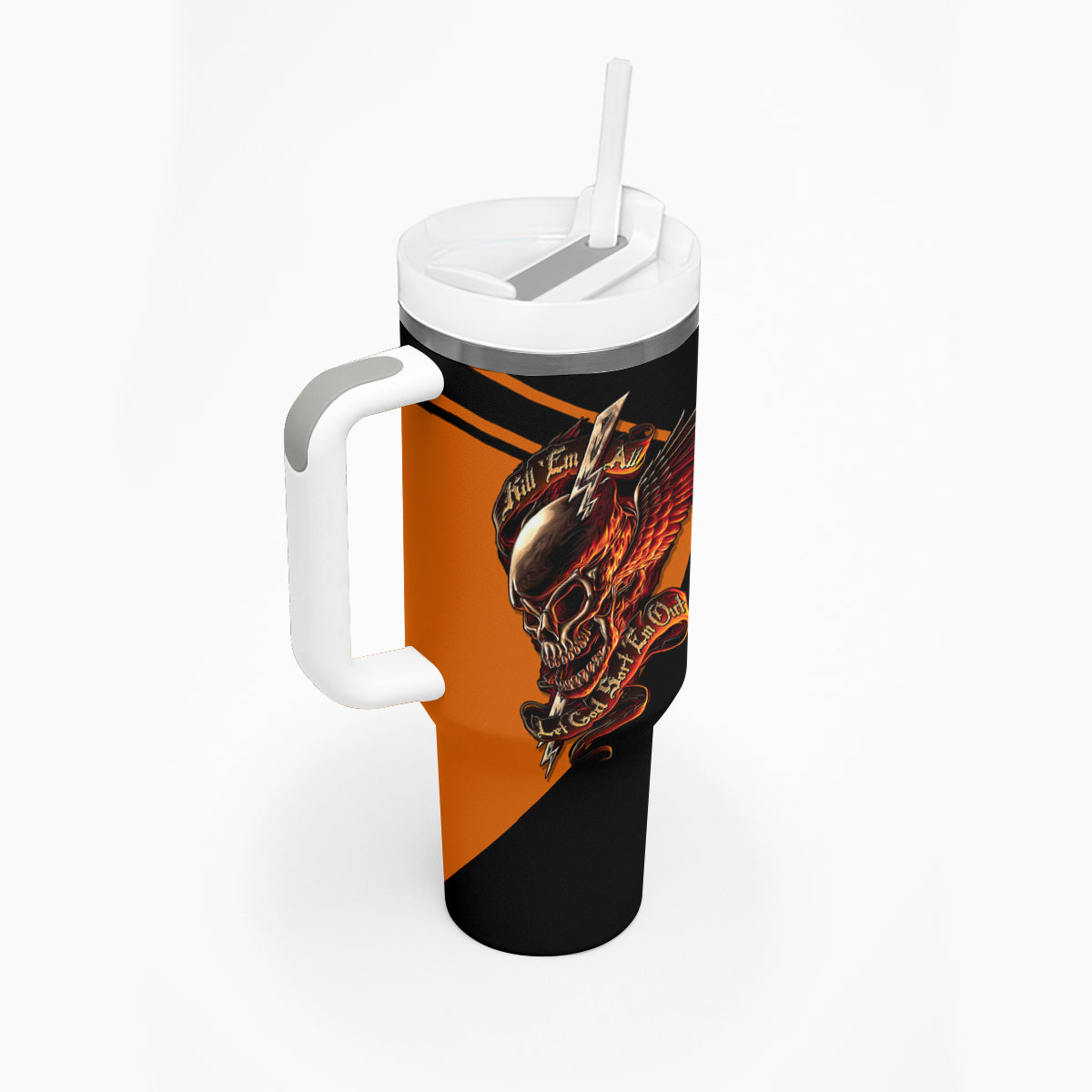 Wings Skull Tumbler With Handle Kill Them All - Wonder Print Shop
