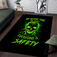 Flame Skull Area Rug My Alone TIme Is For Everyone Safe - Wonder Print Shop