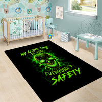 Flame Skull Area Rug My Alone TIme Is For Everyone Safe - Wonder Print Shop
