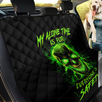 Flame Skull Back Car Seat Cover My Alone TIme Is For Everyone Safe - Wonder Print Shop