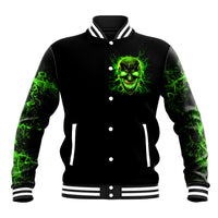 Flame Skull Baseball Jacket My Alone TIme Is For Everyone Safe - Wonder Print Shop