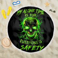 Flame Skull Beach Blanket My Alone TIme Is For Everyone Safe - Wonder Print Shop