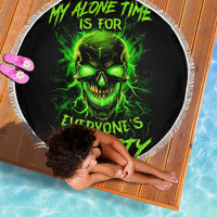Flame Skull Beach Blanket My Alone TIme Is For Everyone Safe - Wonder Print Shop