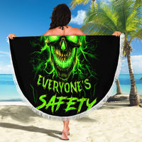 Flame Skull Beach Blanket My Alone TIme Is For Everyone Safe - Wonder Print Shop