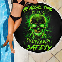 Flame Skull Beach Blanket My Alone TIme Is For Everyone Safe - Wonder Print Shop