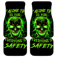 Flame Skull Car Mats My Alone TIme Is For Everyone Safe - Wonder Print Shop