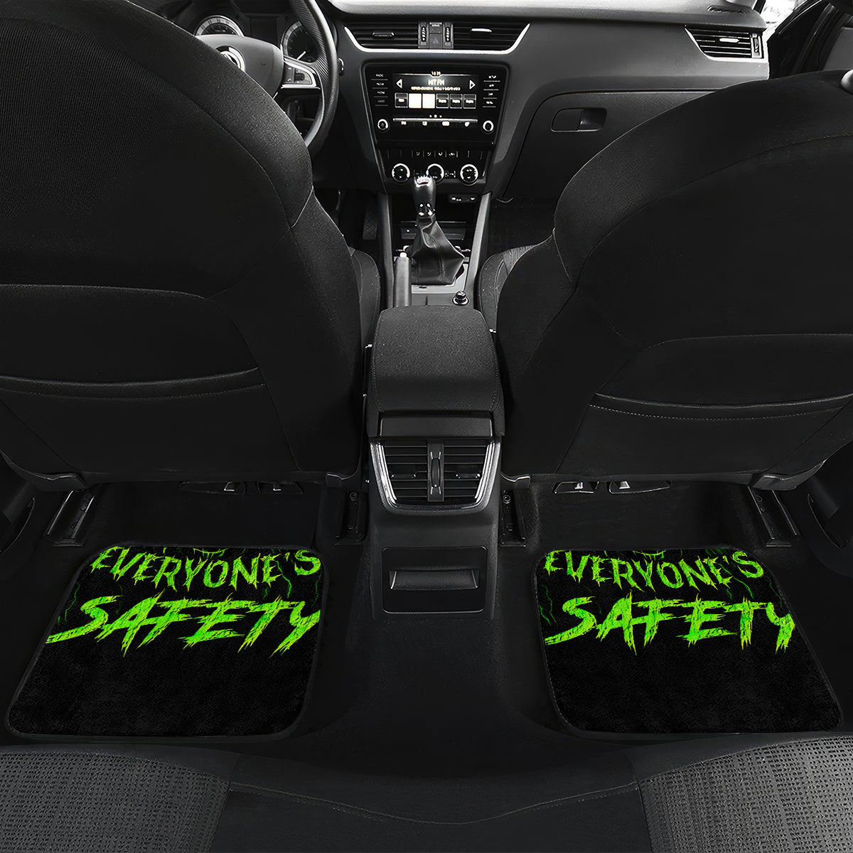Flame Skull Car Mats My Alone TIme Is For Everyone Safe - Wonder Print Shop