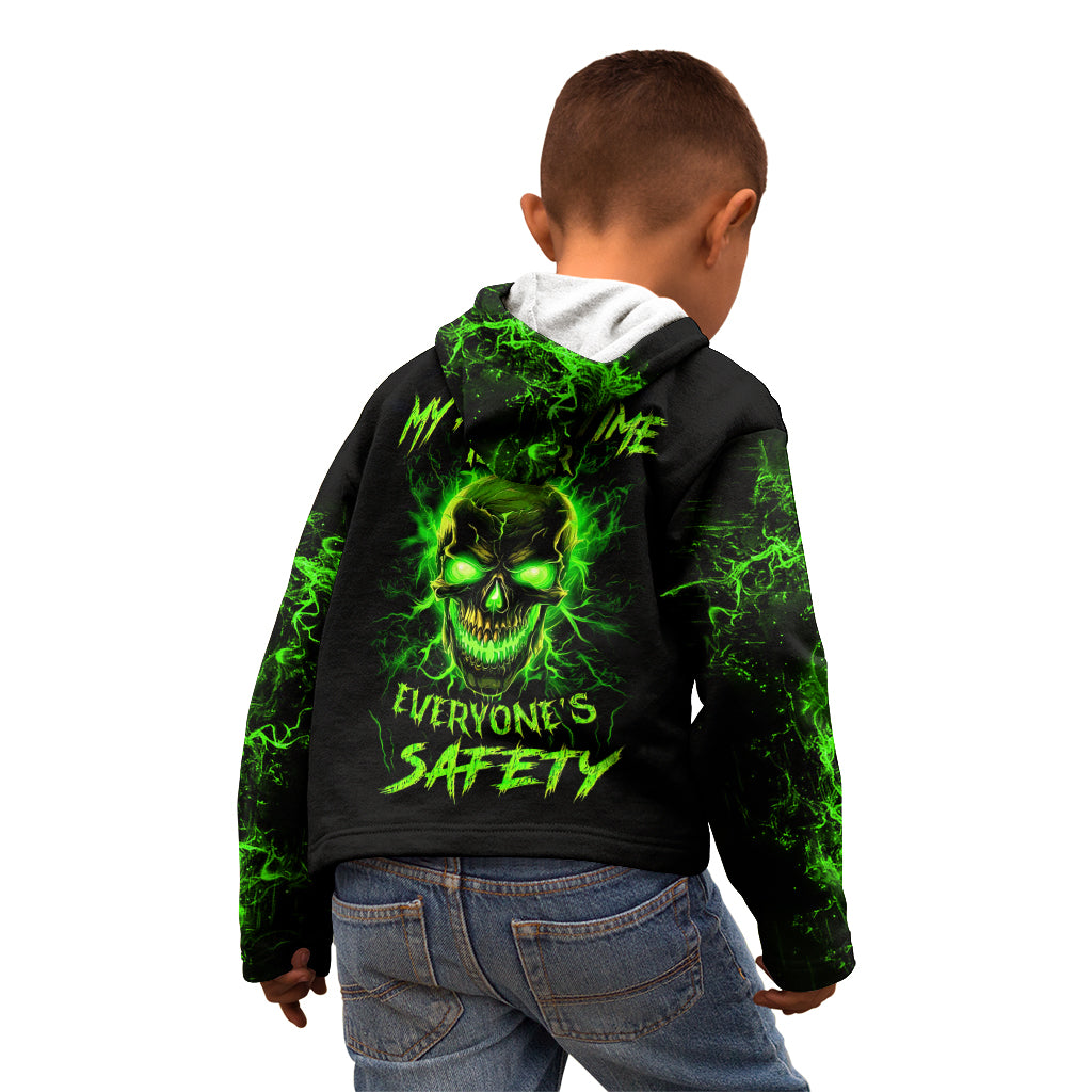 Flame Skull Kid Hoodie My Alone TIme Is For Everyone Safe - Wonder Print Shop