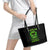 Flame Skull Leather Tote Bag My Alone TIme Is For Everyone Safe - Wonder Print Shop