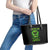 Flame Skull Leather Tote Bag My Alone TIme Is For Everyone Safe - Wonder Print Shop