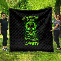 Flame Skull Quilt My Alone TIme Is For Everyone Safe - Wonder Print Shop