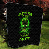Flame Skull Quilt My Alone TIme Is For Everyone Safe - Wonder Print Shop