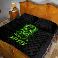 Flame Skull Quilt Bed Set My Alone TIme Is For Everyone Safe - Wonder Print Shop