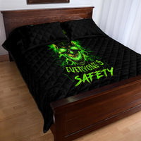 Flame Skull Quilt Bed Set My Alone TIme Is For Everyone Safe - Wonder Print Shop