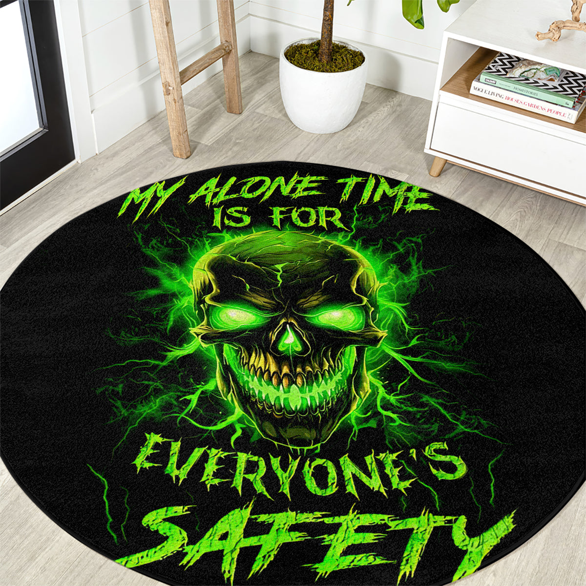 flame-skull-round-carpet-my-alone-time-is-for-everyone-safe