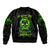Flame Skull Sleeve Zip Bomber Jacket My Alone TIme Is For Everyone Safe - Wonder Print Shop