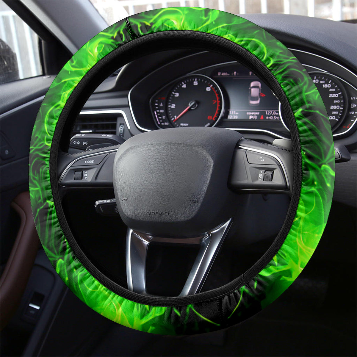 Flame Skull Steering Wheel Cover My Alone TIme Is For Everyone Safe - Wonder Print Shop