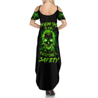 Flame Skull Summer Maxi Dress My Alone TIme Is For Everyone Safe - Wonder Print Shop