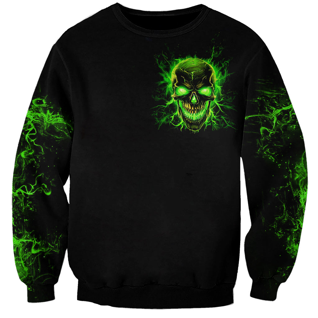 Flame Skull Sweatshirt My Alone TIme Is For Everyone Safe - Wonder Print Shop