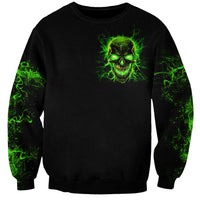 Flame Skull Sweatshirt My Alone TIme Is For Everyone Safe - Wonder Print Shop