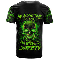 Flame Skull T Shirt My Alone TIme Is For Everyone Safe - Wonder Print Shop