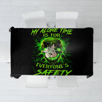 Flame Skull Tablecloth My Alone TIme Is For Everyone Safe - Wonder Print Shop