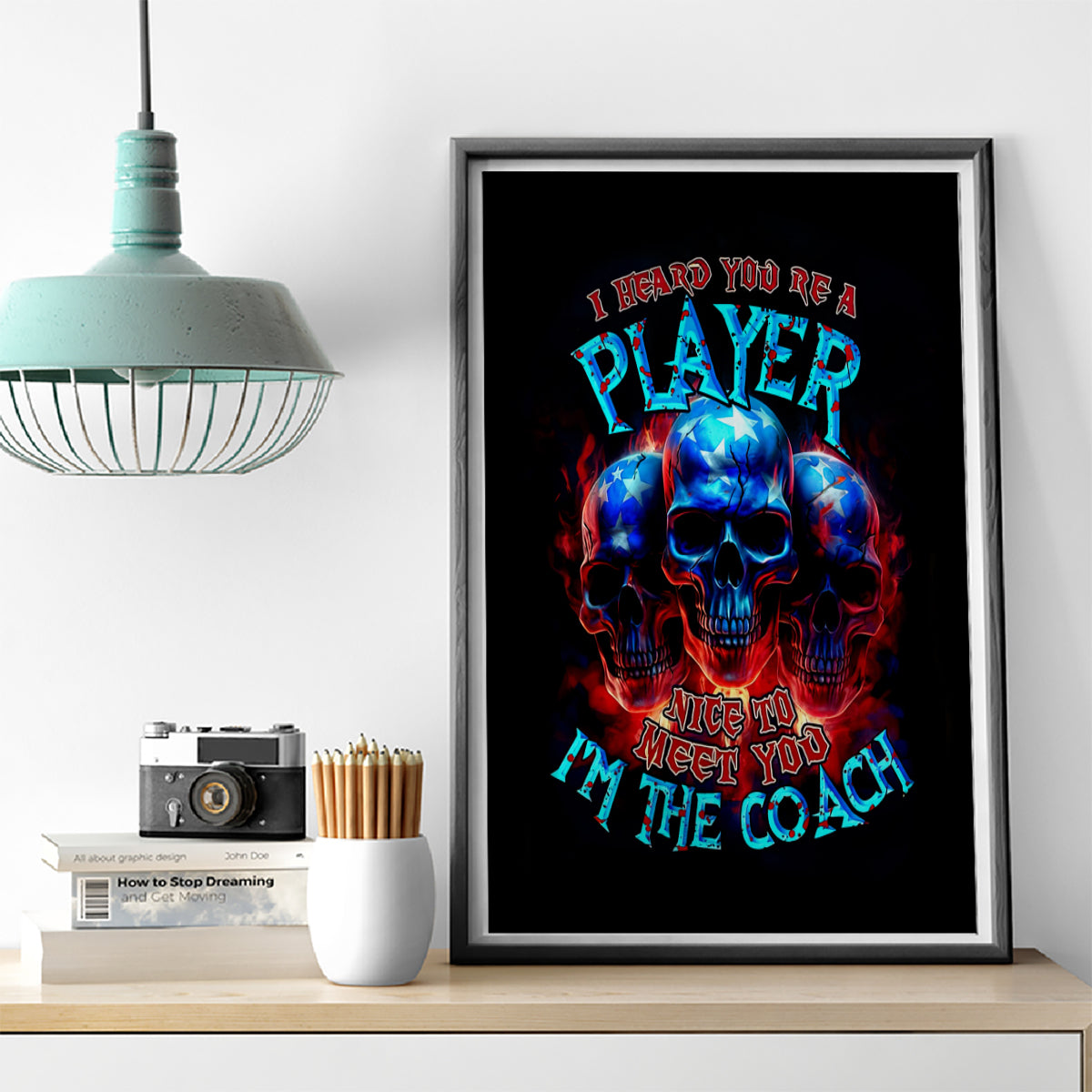 American Skull Canvas Wall Art Nice To Meet You Im The Coach - Wonder Print Shop