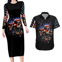 American Skull Couples Matching Long Sleeve Bodycon Dress and Hawaiian Shirt Nice To Meet You Im The Coach - Wonder Print Shop