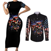 American Skull Couples Matching Short Sleeve Bodycon Dress and Long Sleeve Button Shirts Nice To Meet You Im The Coach - Wonder Print Shop