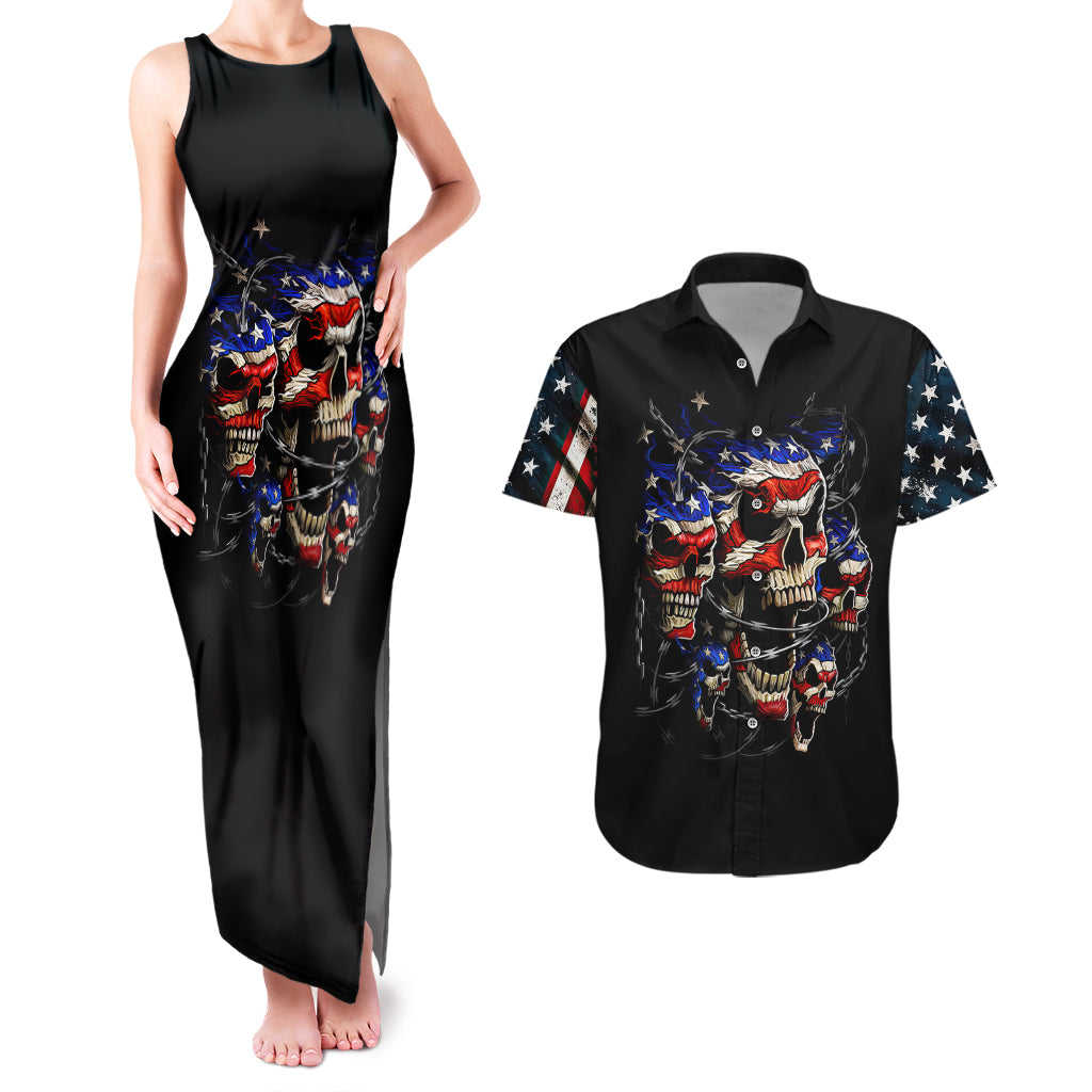 American Skull Couples Matching Tank Maxi Dress and Hawaiian Shirt Nice To Meet You Im The Coach - Wonder Print Shop