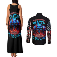 American Skull Couples Matching Tank Maxi Dress and Long Sleeve Button Shirts Nice To Meet You Im The Coach - Wonder Print Shop