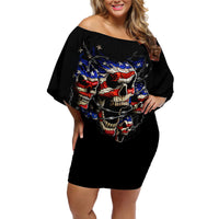 American Skull Off Shoulder Short Dress Nice To Meet You Im The Coach - Wonder Print Shop