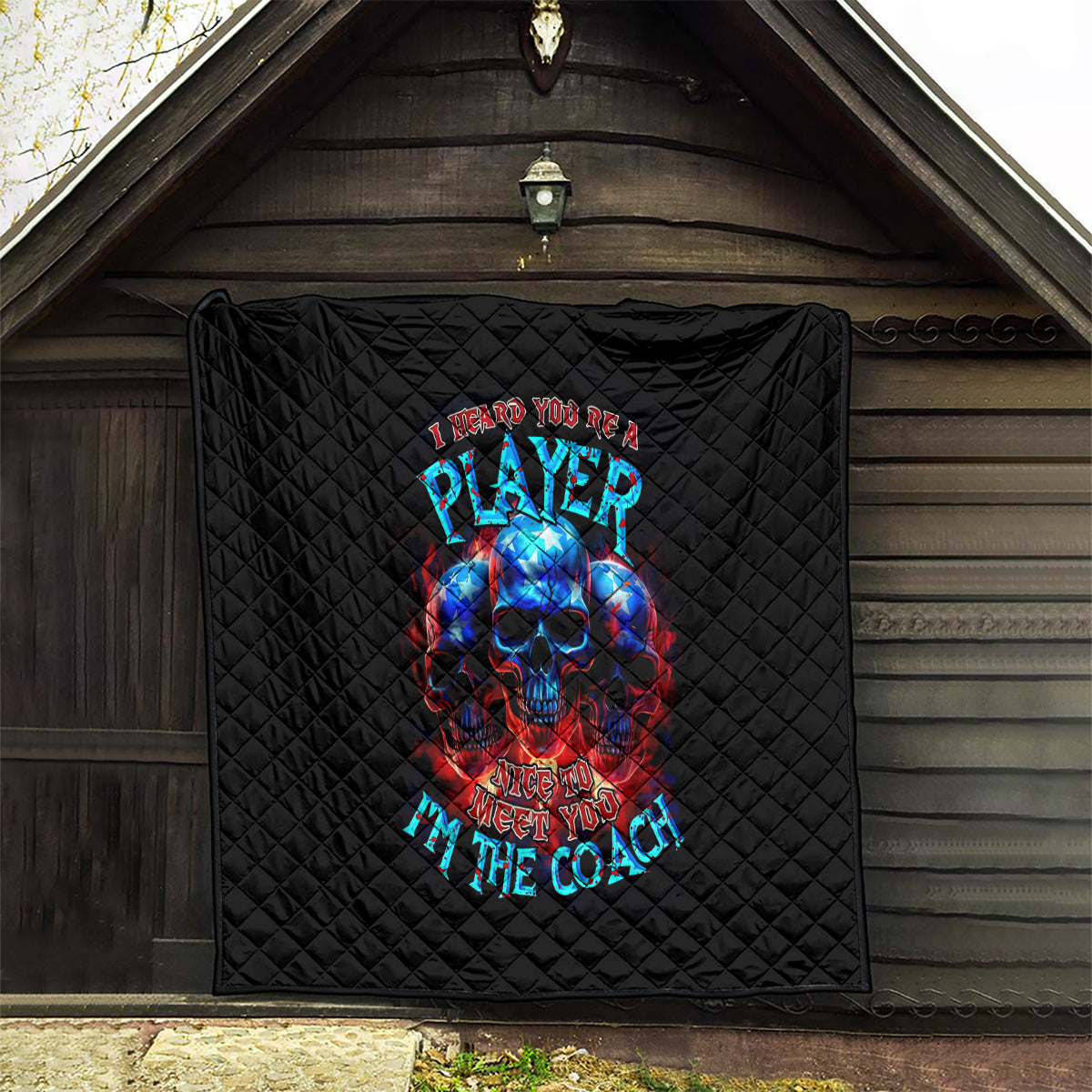 American Skull Quilt Nice To Meet You Im The Coach - Wonder Print Shop