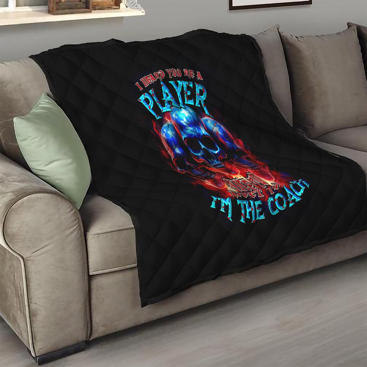 American Skull Quilt Nice To Meet You Im The Coach - Wonder Print Shop