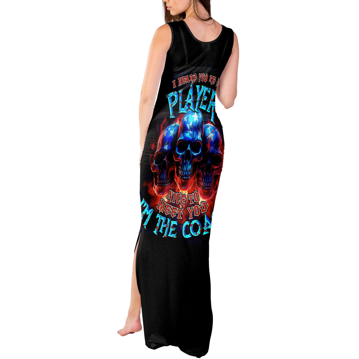 American Skull Tank Maxi Dress Nice To Meet You Im The Coach - Wonder Print Shop
