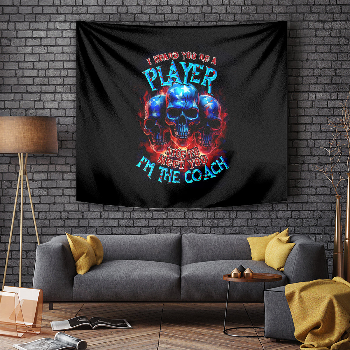 American Skull Tapestry Nice To Meet You Im The Coach - Wonder Print Shop
