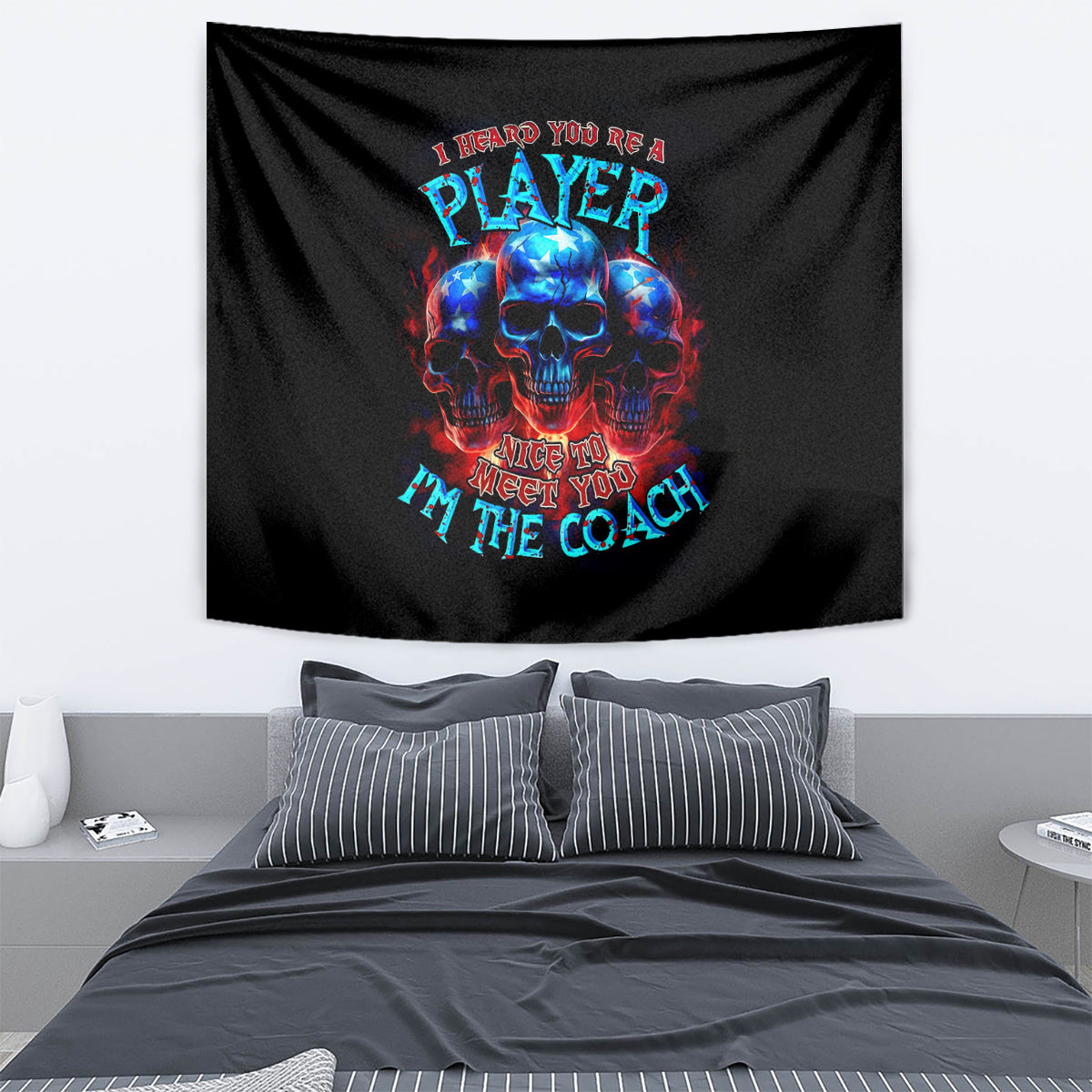 American Skull Tapestry Nice To Meet You Im The Coach - Wonder Print Shop