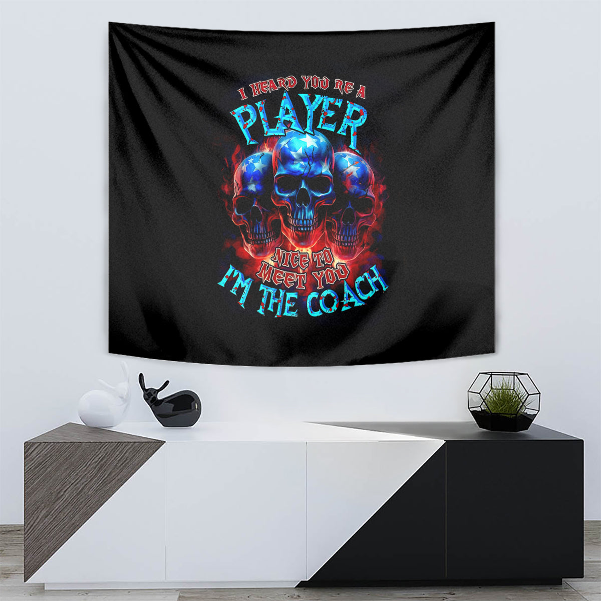 American Skull Tapestry Nice To Meet You Im The Coach - Wonder Print Shop